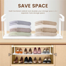 Expandable Hanging Shoe Rack, Retractable Shoe Shelf, Hanging Under Shelf Storage and Organization, Adjustable Holder A