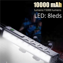 2X Ultra-Bright Bicycle Light 15000 Lumen Front Bike Light Rechargeable Waterproof Flashlight Road Cycling Lamp
