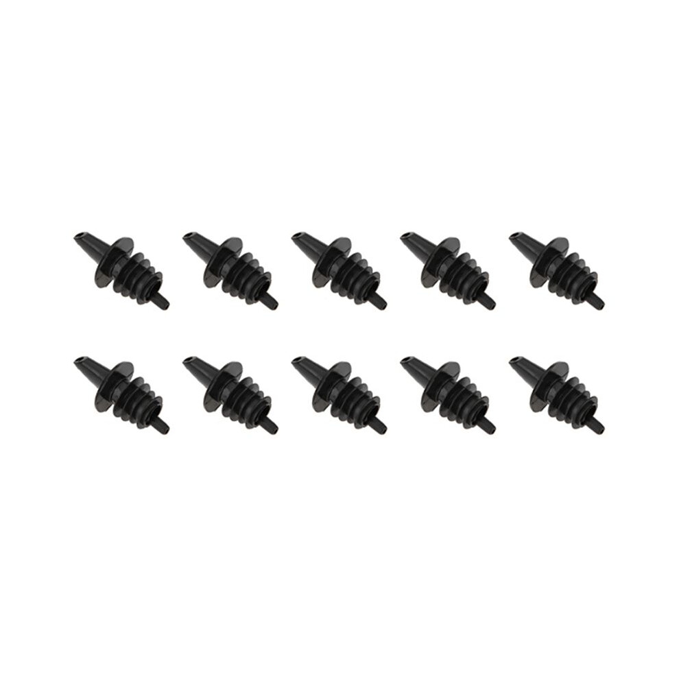 Semoic Black 50Pcs Plastic Freeflow Liquor Spirit Bottle Pourer Bar Wine Cocktail Drinks
