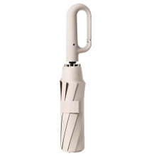 Windproof Folding Umbrella Beige with Automatic Open and Close, Compact Travel Design