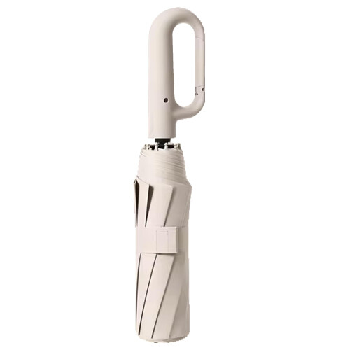 Windproof Folding Umbrella Beige with Automatic Open and Close, Compact Travel Design