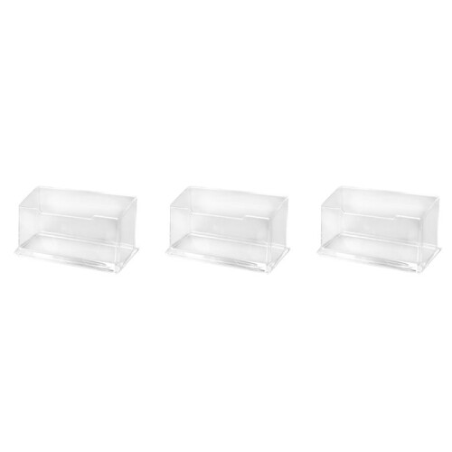 3X Support de Carte de Visite D'Acrylique Incolore En Plastique