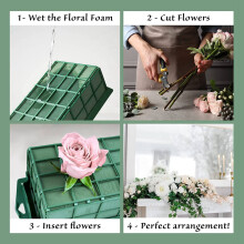 Lot de 4 Cages En Mousse Florale pour Compositions Florales Mousse Florale Sèche et Humide pour Fleurs Artificielles Fraîches Mousse de Fleuriste