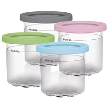 Pots de crème glacée gourmet en pinte, contenants de rechange pour certaines machines Ninja Creami, conception durable sans BPA, couvercles