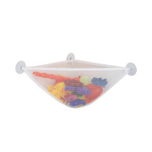 Bath Toy Organizer with Strong Suction Cups, Quick Dry Mesh Corner Bathtub Toy Holder, White