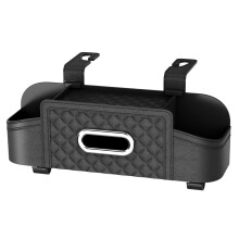 Caja de Almacenamiento para Respaldo de Asiento de Coche, Multifuncional, Soporte para Vasos de Agua para Asiento Trasero, Organizador Colgante Negro