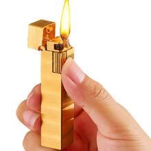 Refillable Kerosene Lighter Mini Soft Flame Gold Pocket Design for Indoor Outdoor Travel Use