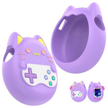 Purple Silicone Case for Virtual Pet Game Console, Shockproof NonSlip Protective Cover with DustProof Design