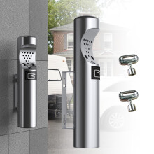 Outdoor Cigarette Receptacle Stainless Steel Wall Mounted Ashtray Weatherproof Corrosion Resistant