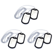 3X Halskette Kette Anhaenger 2 Platte Identitaet Hunt Etikett Legierung Mode Maenner