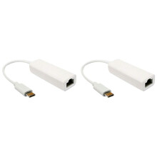 2X USB-C to Ethernet NIC Type-C to RJ45 LAN Network Dongle Connector, for 3 to Network Adapter for