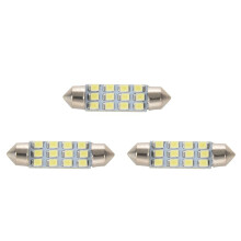 3pièces 42mm 12 SMD 3528 LED Blanc Voiture Interieur C5w Dome Feston Ampoule Lampe 12V