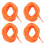 Trainers Replacement 8mm Wide Orange Flat String Shoelace 4 Pair 1