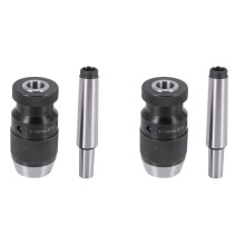 2X NyckellöS Borrchuck 1-16 mm B18 + MT3 M12 DIN228A Morse Konisk Arbor