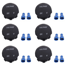6X Universal Digital Monitor Voltmeter Waterproof Voltage Meter LED  for  12V-24V Car Motorcycle Auto Truck
