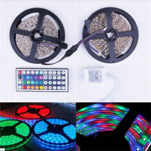 2X Tira de Luces LED RGB de 10M 3528 600LED, Tira de Luces LED Flexible con Mando una Distancia de 44 Teclas + Controlador para Sala de Estar de