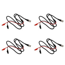 4X P1011 BNC Q9 Male Double Dot Crocodile Oscilloscope Lead Test Probes Cable 1M