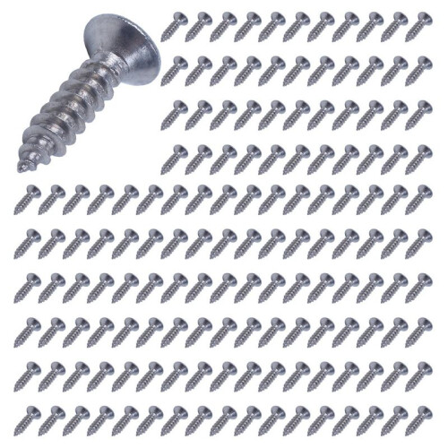 500x Stainless Steel Flat  Phillips Self-Tapping Screw 12x3mm Silver