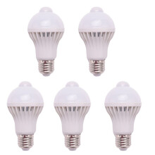 5X E27 Led Bulb Light Motion Sensor Light LED PIR Motion Sensor Lamp Globe Bulb Light Lamp, 5W