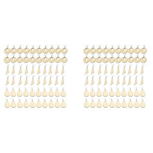 120Pcs Unfinished Wood Blank Earrings with Holes and Earrings Hooks for DIY Jewelry Making