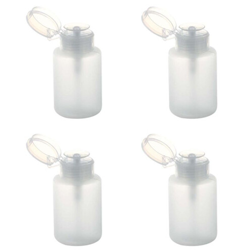 4X 150ml Nail Art Makeup Polish Plastic Pump Dispenser Bottle Remover White