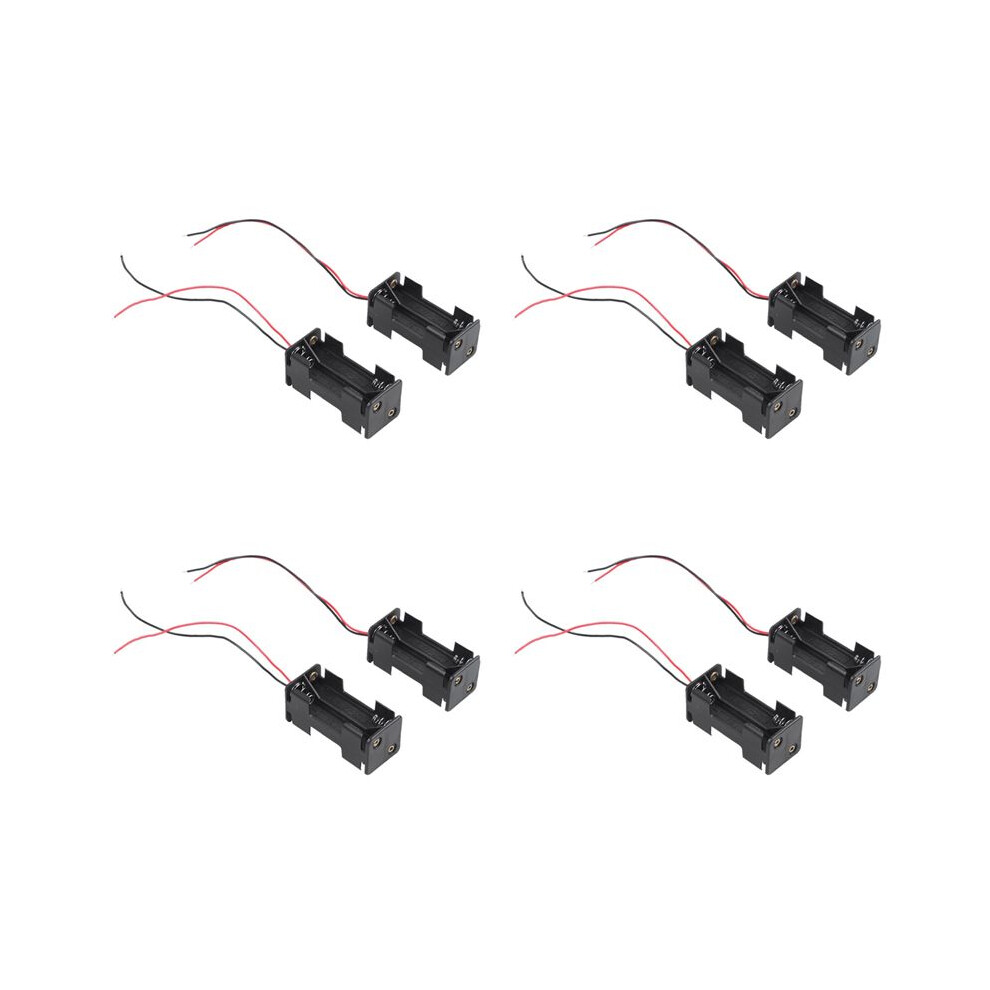8Pcs 2-Layers 4 X 1.5V Aaa Battery Holder Case Box W Wire Leads Black 4713666948093