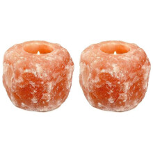 2X Natural Salt Crystal Stone Candle Holder Stand Crystals Candle Cave Wedding Valentine'S Day Gift