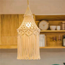 2X Macrame Lamp Shade Hanging Pendant Light Cover Office Bedroom Living Room Nursery Dorm Room Bohemian Home Decor