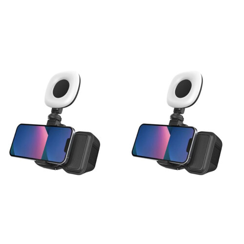 2X Phone  Handheld Sefile Stick Handle Stabilizer Vlog Selfie Fill Light Black with Light