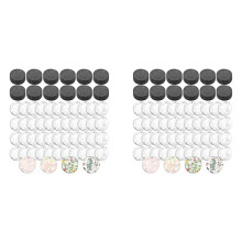 96 Sets Handgefertigter KüHlschrankmagnete Aus Glas und Keramik mit Selbstklebender RüCkseite und Transparenten, Klaren Glaskuppel-Cabochons