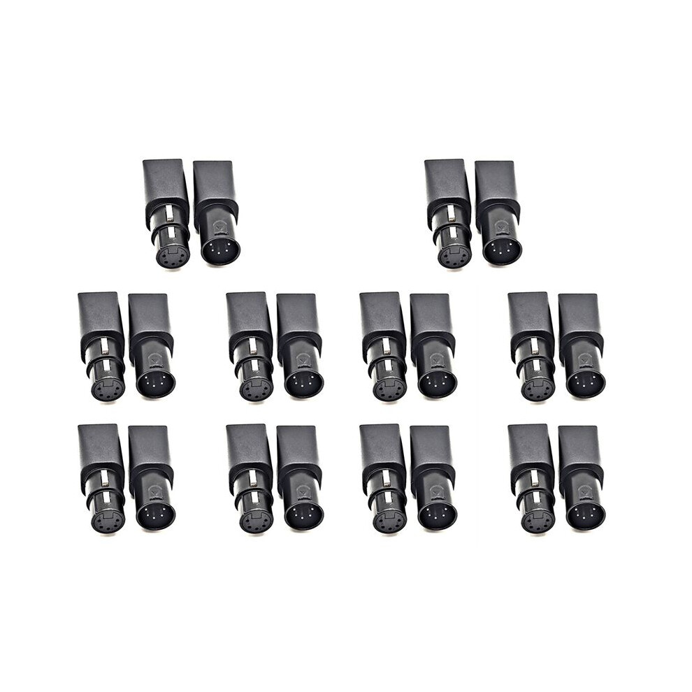 10Pair Dmx To Rj45 Connector Rj45 Ethernet To 5 Pin Xlr Dmx Female & Male Adapter For Audio Video 4711359347406