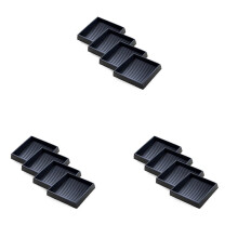 12Pcs Anti-Slip Furniture Pads- 2x2In Square Rubber Anti Skid Caster Cups, Leg Coasters-Couch, Chair, Bed Stoppers