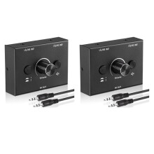 3pcs 3.5mm Audio Switcher, 2 Input 1 Output/1 Input 2 Output Audio Splitter Switcher,One-Key Mute Button