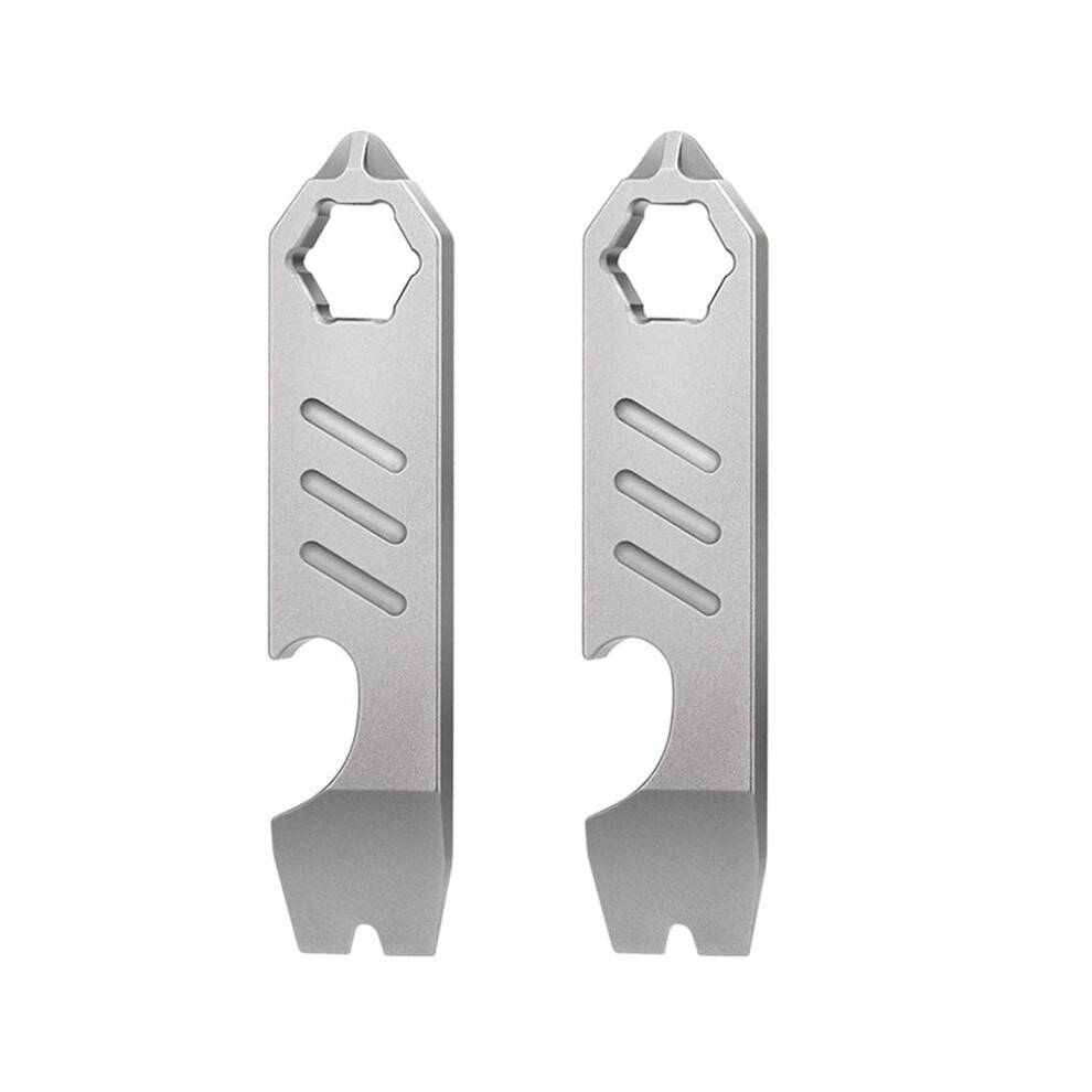 2X Tc4 Titanium Alloy Bottle Opener Graduated Scale Wrench Outdoor Tools Multifunction Camping Gear 6032923157381