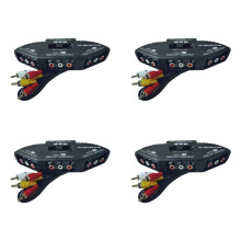 4X 3-Weg Audio Video AV-Schakelaar Selectorbox Splitterschakelaar met Kabel voor TV X-Box DVD-Speler Apparatenschakelaar