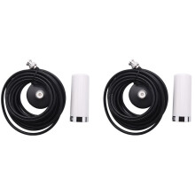 2X Antenne Double Bande Vhf/Uhf Radio Mobile de Véhicule / Voiture Support de Base Magnétique pour Connecteur Mâle Bnc Câble 5M Rg58 pour Scanner