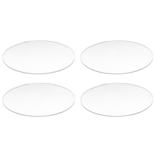 4X Transparent 3mm Thick Mirror Acrylic Round Disc Diameter:70mm