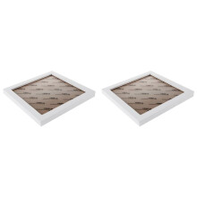 2X Square Cadre Photo Mural en Bois de Pin Épais Cadre Photo (Blanc, 8 Pouces)