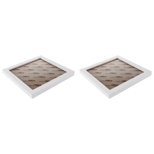 2X Square Thick Pine Wood Photo Frame Wall Picture Frame (White,8 Inch)