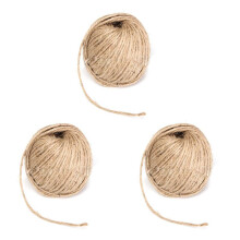 3pcs 3MM Thick Brown Rustic Jute Twine Hessian String Cord Rope for Hand 50M