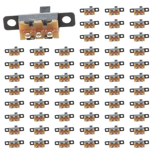200pcs 5V 0.3 A  Size Black SPDT Slide  for Small DIY Power Electronic Projects