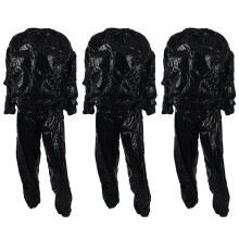 3X Traje de Sauna de Altas Prestaciones para la Perdida de Peso de Sudor de Ejercocio en Gimnasio Anti-Rip Negro 4XL