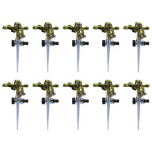 10X 360 Degree Rotary Irrigation Sprayer Sprinkler for Lawn Garden Yard  Grass Metal Impulse Spike Hose