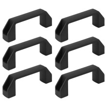 6X Black 90 mm 8.9 cm Hole Spacing Plastic Cabinet Drawer Pull Handle