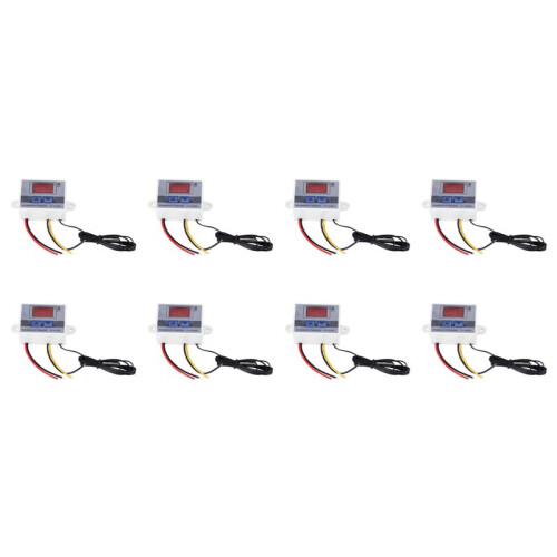 8X 220V Digital LED Temperature Controller 10A Thermostat Control  Probe New