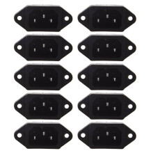 10X IEC 320 C14 Male Plug 3 Pins PCB Panel Power Inlet Socket Connector