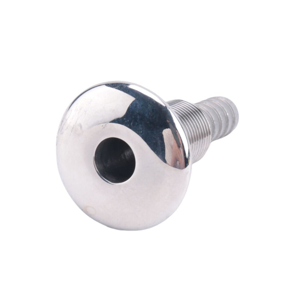 2X Marine Connector Hose Barb Stainless Steel Drain Pipe Tube Thru Hull Silver 316 Drain Joint Fitting 6033961878344