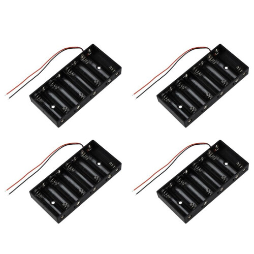 4X Caja de Plastico para Bateria 12V 8 X 1.5V AA 2A con Cable 1