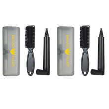2X Beard Filling Pen Kit Barber Pencil Waterproof Long Lasting Natural Male Mustache Repair Shape Styling Tool(Black)
