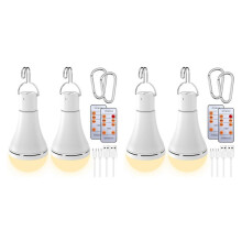 Oplaadbare USB-Lamp met Afstandsbediening voor Stroomuitval Thuis, Hangende LED-Lamp met Haak voor Buiten, 4 Stuks